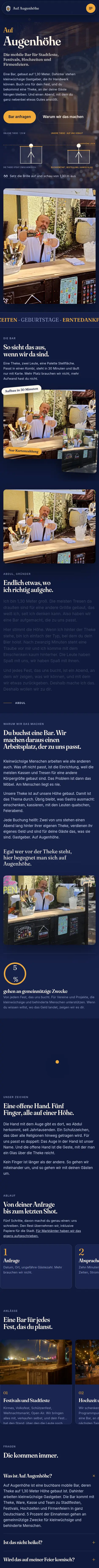 Startseite von Auf Augenhöhe auf dem Handy, Stand im Bau