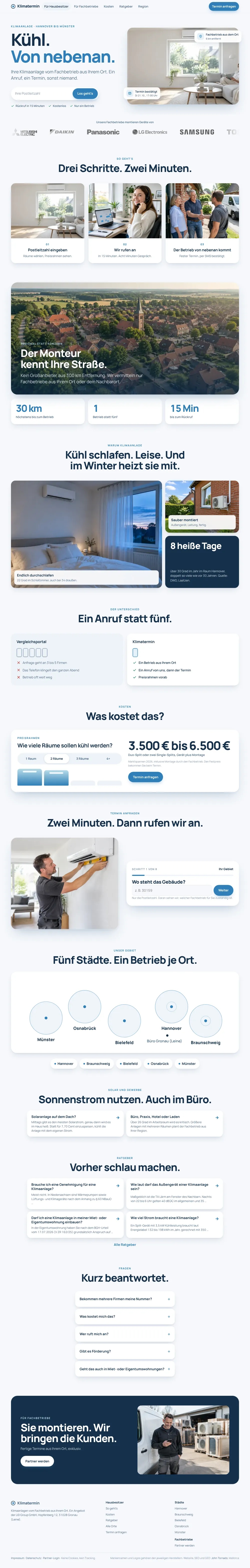 Startseite von Klimatermin